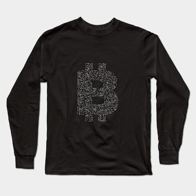 Bitcoin (BTC) Binary Logo Long Sleeve T-Shirt by cryptogeek